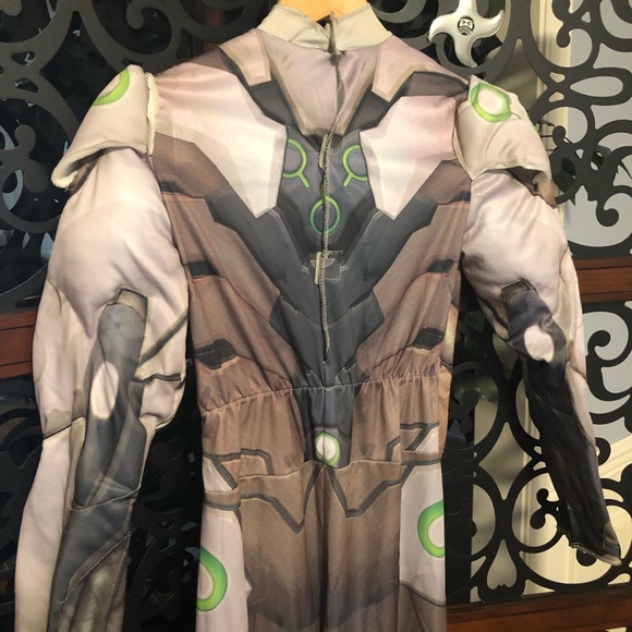 Genji Ninja Costume- padded muscle jumpsuit, kids M/L - Picture 4 of 9